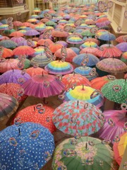 patterns and designs with many colourful umbrellas