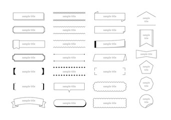 手描きフレーム　細線イラストセット