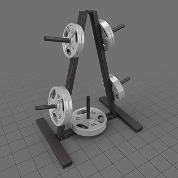 Barbell weight plates rack