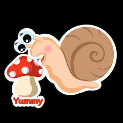 snail eats sticker