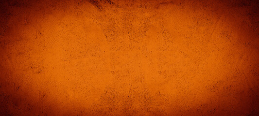 Dark orange concrete paper texture background banner pattern	

