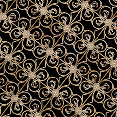 Kaleidoscopic pattern of a wrought iron gate element