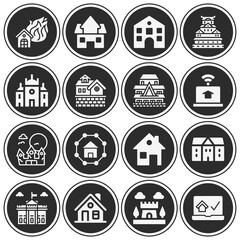 16 pack of manor  filled web icons set