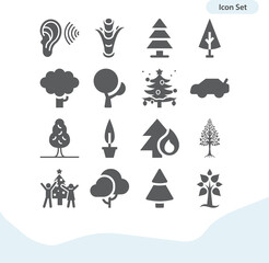 Simple set of bark related filled icons.
