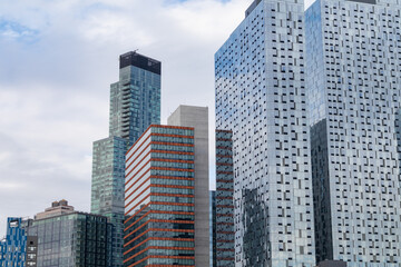 Fototapeta na wymiar Modern Glass Residential Buildings in Long Island City Queens New York