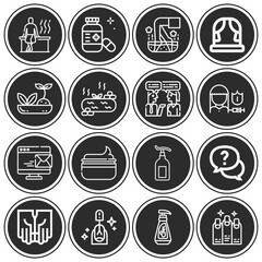16 pack of communicating  lineal web icons set