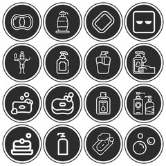 16 pack of restless  lineal web icons set