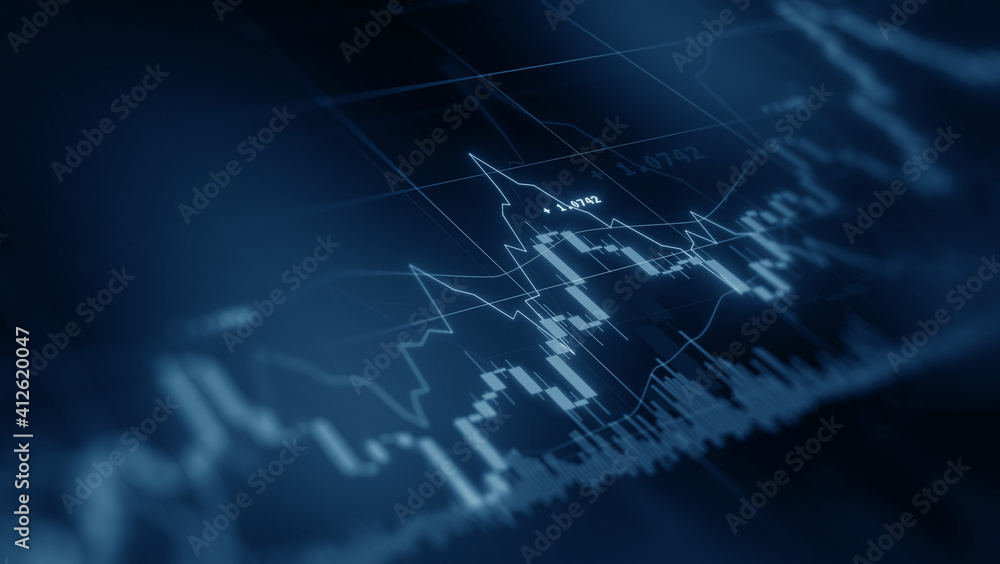 Poster business investment finance analysis data statistics digital stock market exchange forex trading gra