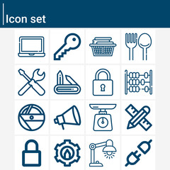 Simple set of humanities related lineal icons.