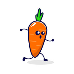 Carrot run cute character illustration