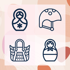 Simple set of cave in related lineal icons
