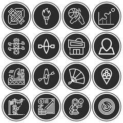 Fototapeta premium 16 pack of victory lineal web icons set