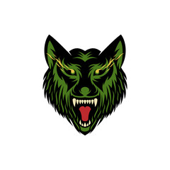 wolf head illustration Logo Design 