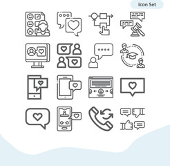 Simple set of opinions related lineal icons.