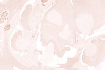 Creamy marble ink texture on watercolor paper background. Marble stone image. Bath bomb effect. Psychedelic biomorphic art.