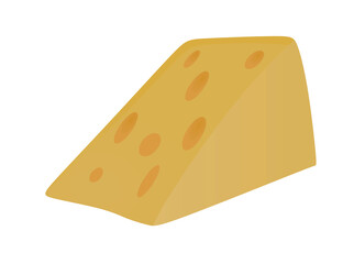 Piece of gauda cheese. vector