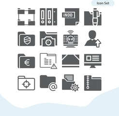 Simple set of serial port related filled icons.