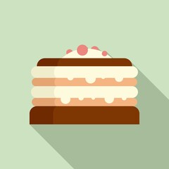 Cake icon. Flat illustration of cake vector icon for web design