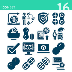 Simple set of 16 icons related to unix