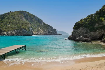 Foto op Canvas The beautiful pristine beach at Corfu island , Greece © andrijosef