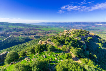 Medieval Nimrod Fortress with nearby landscape and countryside