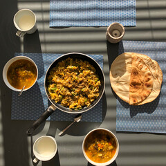 Breakfast table in the morning