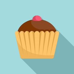 Fresh cupcake icon. Flat illustration of fresh cupcake vector icon for web design