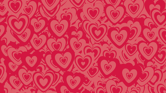 Multicolored Heart pattern background. Valentine Wallpaper with Pink and Red love hearts.