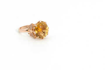 gold ring with yellow stone 