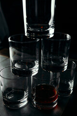 Piramid made of glasses