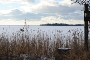 Snowy landscape in Basnæs, Denmark