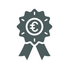 Achievement, Euro award icon. Gray version.