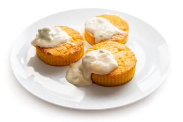 Medaglioni di polenta con fonduta di gorgonzola, Cucina Italiana