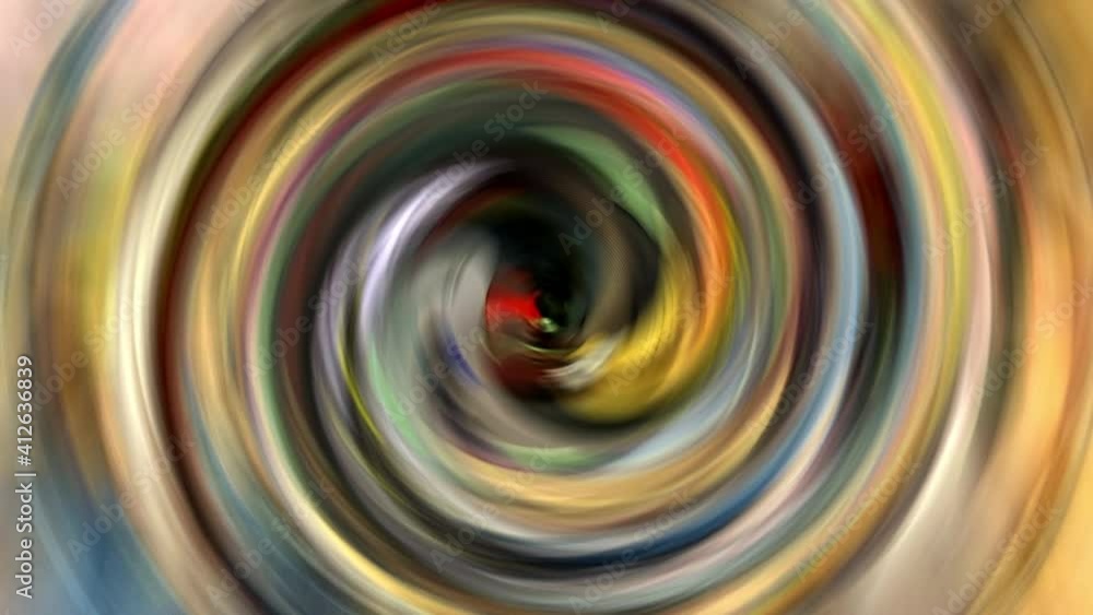 Poster background motion graphic loop of multicolored artistic spiral rotates with psychedelic twisting cir