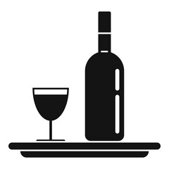 Sommelier wine bottle tray icon. Simple illustration of sommelier wine bottle tray vector icon for web design isolated on white background