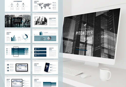 Digital Business Plan Layout with Blue Accents