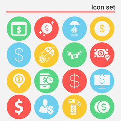 16 pack of dominican  filled web icons set