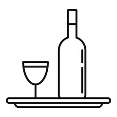 Sommelier wine bottle tray icon. Outline sommelier wine bottle tray vector icon for web design isolated on white background