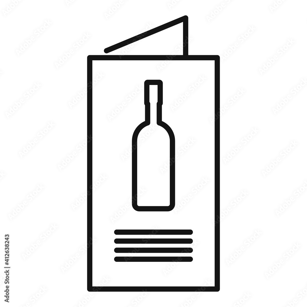 Poster sommelier wine menu icon. outline sommelier wine menu vector icon for web design isolated on white b