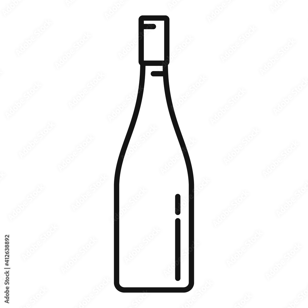 Poster old wine bottle icon. outline old wine bottle vector icon for web design isolated on white backgroun