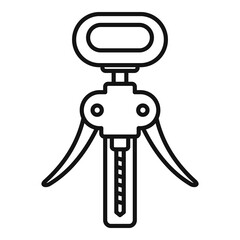 Steel corkscrew icon. Outline steel corkscrew vector icon for web design isolated on white background