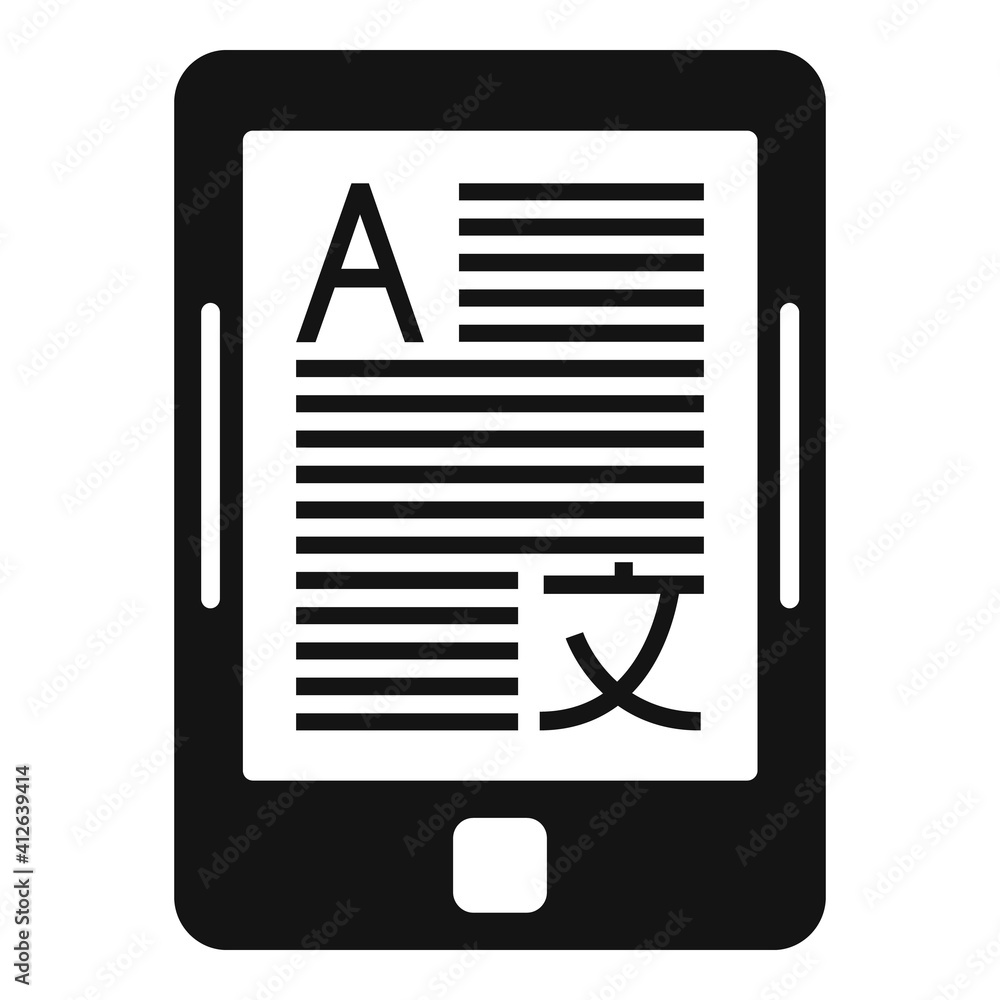 Poster tablet translator icon. simple illustration of tablet translator vector icon for web design isolated