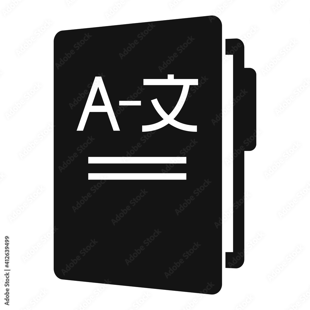 Poster folder translator icon. simple illustration of folder translator vector icon for web design isolated