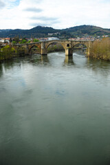 Ourense Orense Medieval bridge Roman bridge Galicia Spain 