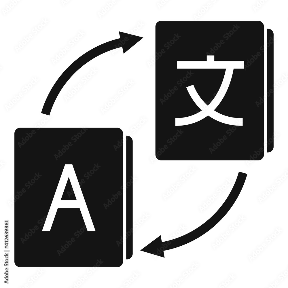 Poster foreign translator icon. simple illustration of foreign translator vector icon for web design isolat