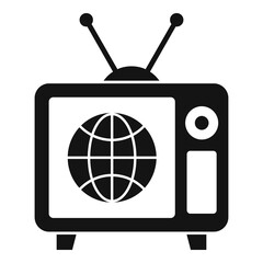 Tv set translator icon. Simple illustration of tv set translator vector icon for web design isolated on white background