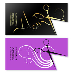 Business card concept for stylist of beauty salon and hairdresser
