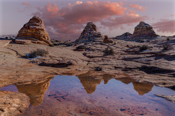 Clouds and Reflections At Coyote Buttes
