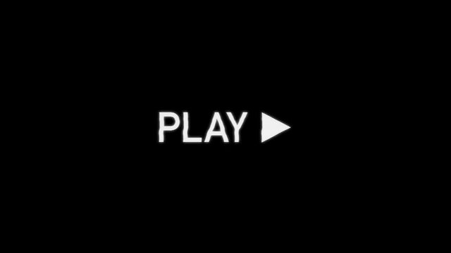 Videocassette recorder VCR Play Animation. VHS defects, artifacts and noise. Glitches of old damaged tape cassettes. Static TV noise. Retro vintage background. 4K Loop Overlay Screen mode footage