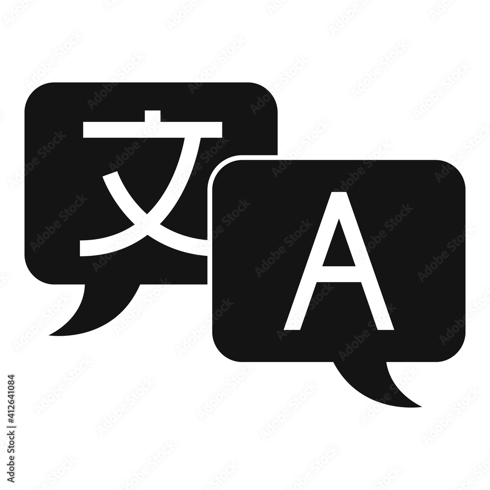 Poster translator chat icon. simple illustration of translator chat vector icon for web design isolated on 
